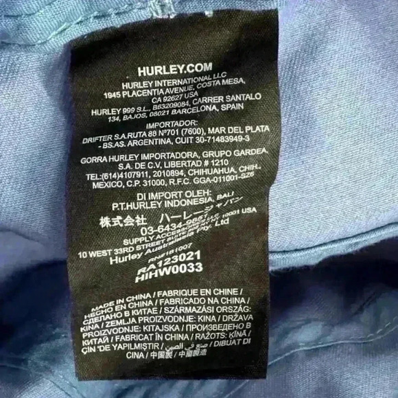 Hurley‎ Women's Sun Hat - Vila del Sol Wide Brim Bucket Blue Summer Hat - Picture 6 of 6